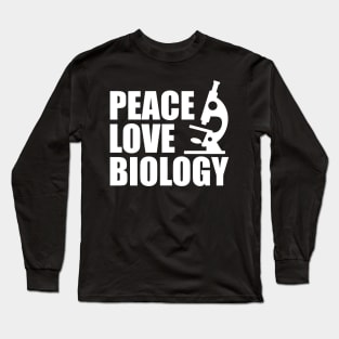 Biology - Peace Love Biology w Long Sleeve T-Shirt